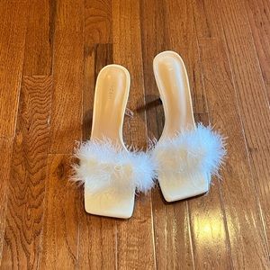 White Feather Heels